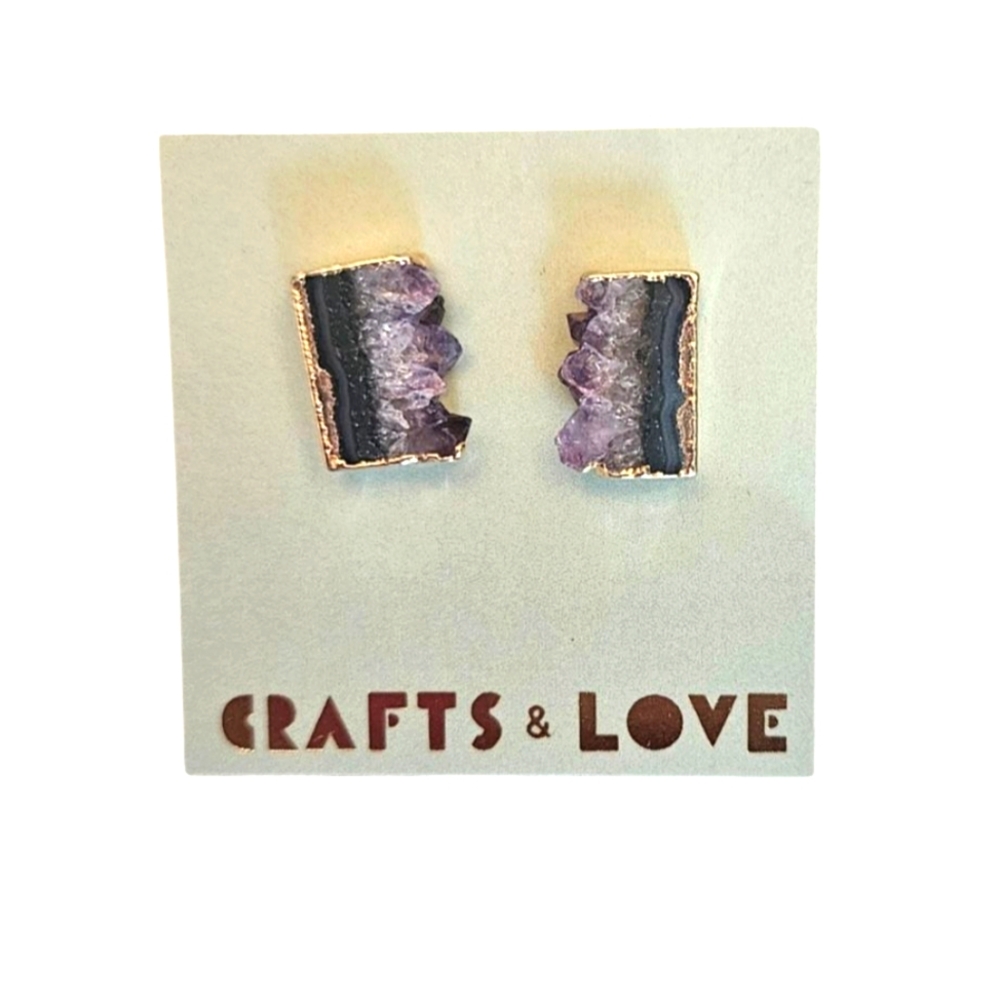 Crafts & Love Purple Stone Earrings